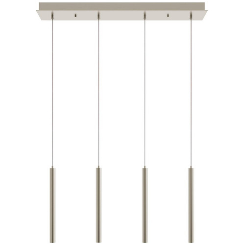 Afx Lighting Eli Satin Nickel LED Multi-Light Pendant with Cylindrical Shade