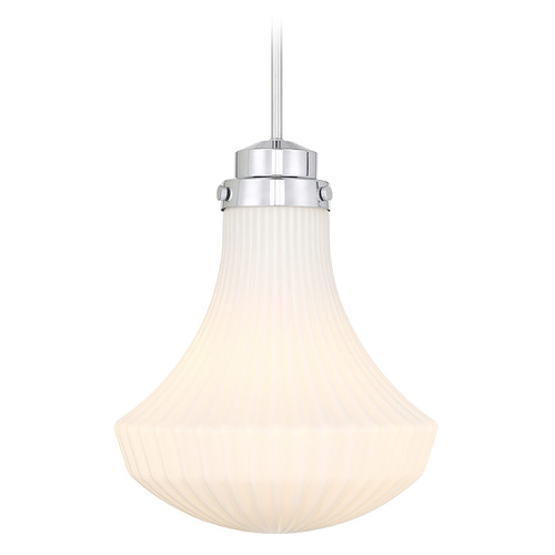 Savoy House Lighting Bartlet Chrome Pendant Light with Bell Shade