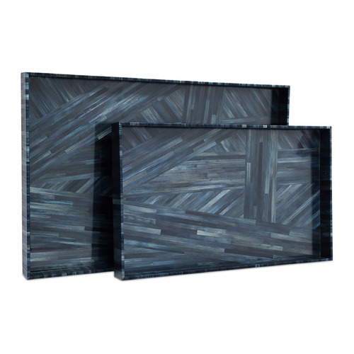 Currey and Company Winter Harvest Blue Tray