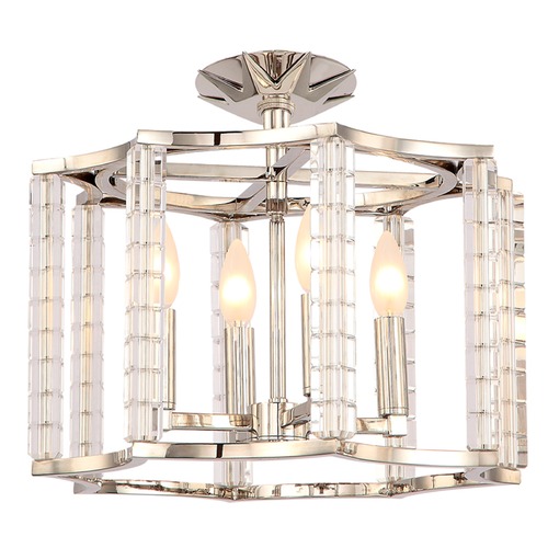 Crystorama Lighting Crystorama Lighting Carson Polished Nickel Semi-Flushmount Light 8854-PN_CEILING