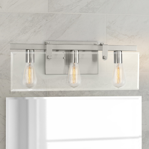 Progress Lighting Glayse Brushed Nickel 3-Light Bathroom Light by Progress Lighting P300107-009