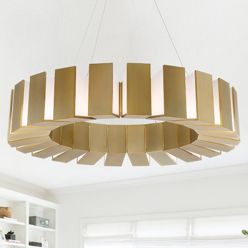 Modern Forms by WAC Lighting Modern Forms Chronos Aged Brass LED Pendant Light 3000K 2696LM PD-75950-AB