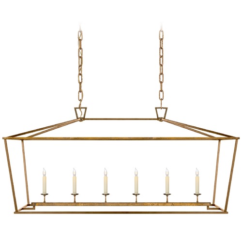 E.F. Chapman Darlana Linear Lantern in Gilded Iron by Visual Comfort Signature