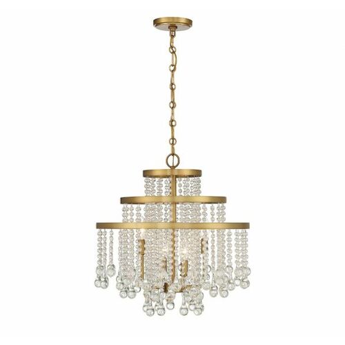 Luna 4-Light Crystal Chandelier in Warm Brass by Savoy House