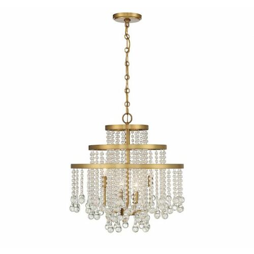 Savoy House Luna 4-Light Crystal Chandelier in Warm Brass by Savoy House 1-1866-4-322