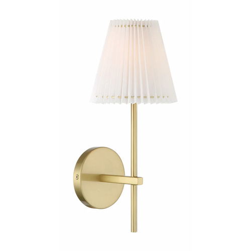 Crystorama Lighting Gamma Pleated Wall Sconce in Aged Brass by Crystorama Lighting GAM-71001-AG