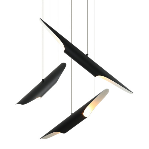 Stylus Pendant in Matte Black by Matteo Lighting