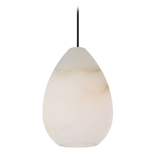 Visual Comfort Modern Collection Alina Nightshade Black LED Mini-Pendant Light with Teardrop Shade