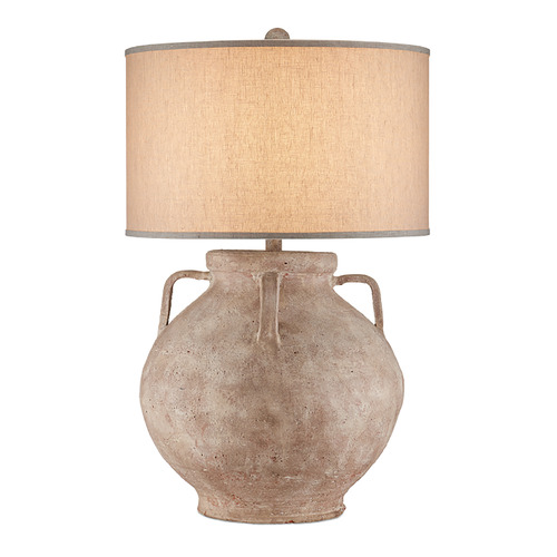 Currey and Company Pompeii Brownish Gray Table Lamp with Drum Shade