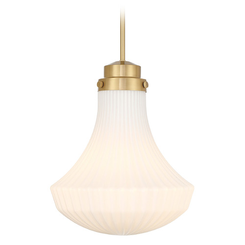 Savoy House Savoy House Lighting Bartlet Warm Brass Pendant Light with Bell Shade 7-0108-1-322