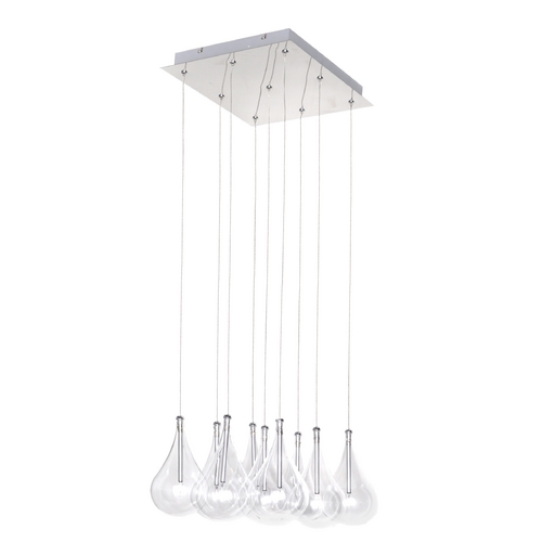 ET2 Lighting Larmes 9-Light Pendant in Polished Chrome by ET2 Lighting E20116-18