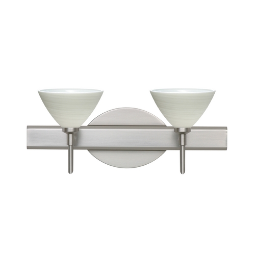 Modern Bathroom Light Grey Glass Satin Nickel by Besa Lighting