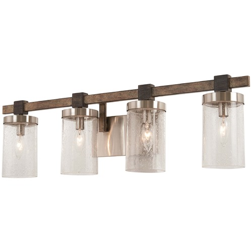 Bridlewood Stone Grey with brushed Nickel Bathroom Light by Minka Lavery