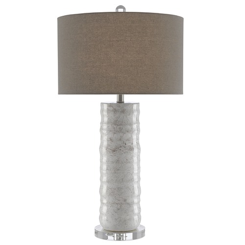 Currey and Company Lighting Currey and Company Pila Ivory / Taupe Table Lamp with Drum Shade 6000-0432