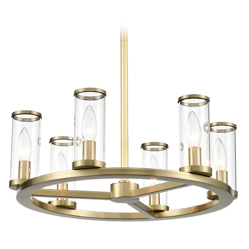 Revolve Natural Brass Chandelier by Alora Lighting