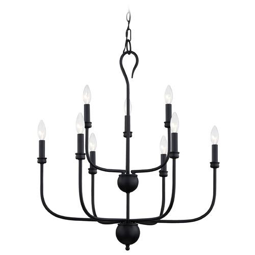 Blanche 27-Inch Chandelier in Matte Black by Quoizel Lighting