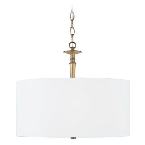 Abbie 19-Inch Drum Pendant in Aged Brass by HomePlace