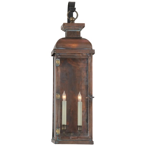 E.F. Chapman Suffork Tall Lantern in Natural Copper by Visual Comfort Signature
