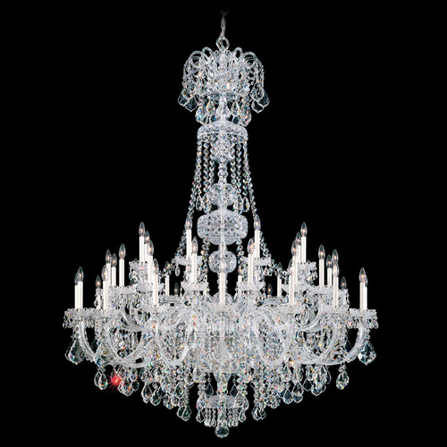 Schonbek Worldwide Lighting Olde World Polished Silver Crystal Chandelier