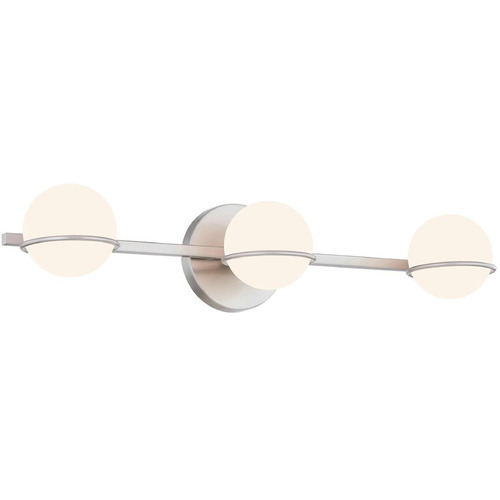 Justice Design Centric 3-Light Bath Bar Nickel Opal