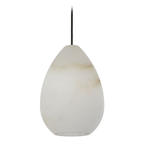 Alina Alabaster Medium Pendant in Polished Nickel by VC Modern