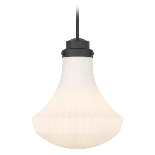 Savoy House Lighting Bartlet Matte Black Pendant Light with Bell Shade