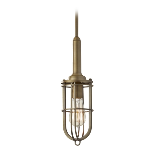 Urban Renewal 4.38-Inch Mini Pendant in Dark Antique Brass by Generation Lighting