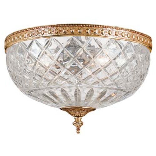 Crystorama Lighting Richmond Crystal Flush Mount in Olde Brass by Crystorama Lighting 117-12-OB