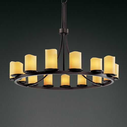 Justice Design Group Justice Design Group Candlearia Collection Chandelier CNDL-8715-14-AMBR-DBRZ