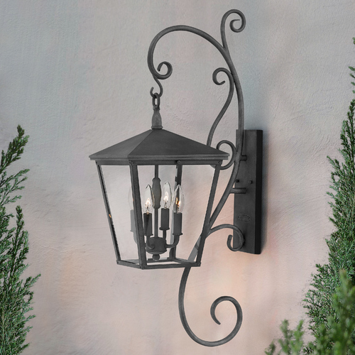 Hinkley Trellis 4-Light 35.75-Inch Aged Zinc Outdoor Wall Light by Hinkley Lighting 1436DZ