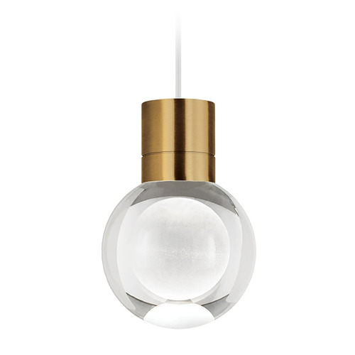 Visual Comfort Modern Collection Visual Comfort Modern Collection Mina Aged Brass LED Mini-Pendant Light with Globe Shade 700TDMINAP1CWR-LEDWD