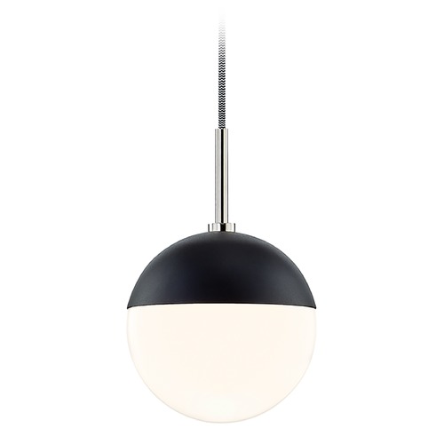 Mitzi by Hudson Valley Renee Polished Nickel & Black Mini Pendant by Mitzi by Hudson Valley H344701-PN/BK