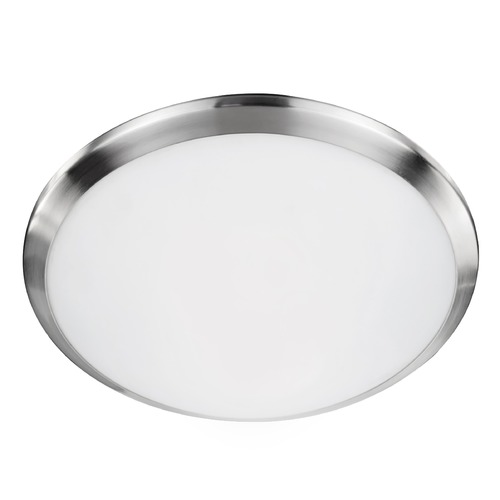 Modern Brushed Nickel LED Flush Mount with White Shade 3000K 568LM by Kuzco Lighting