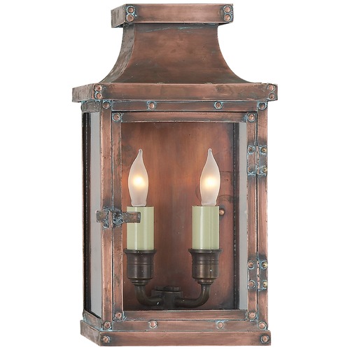 Visual Comfort Signature Collection E.F. Chapman Bedford Small Lantern in Natural Copper by Visual Comfort Signature CHO2150NC