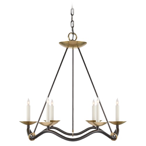 Visual Comfort Signature Collection Barry Goralnick Choros Chandelier in Aged Iron by Visual Comfort Signature S5040AI
