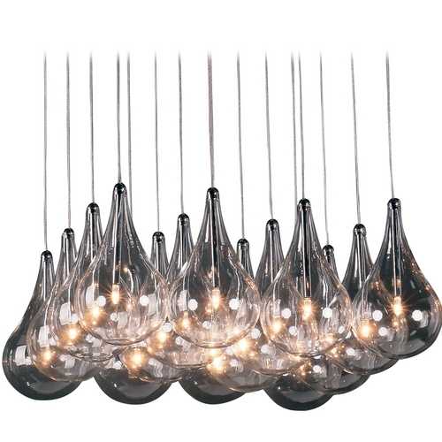 ET2 Lighting Larmes Multi-Light Pendant in Chrome by ET2 Lighting E20117-18