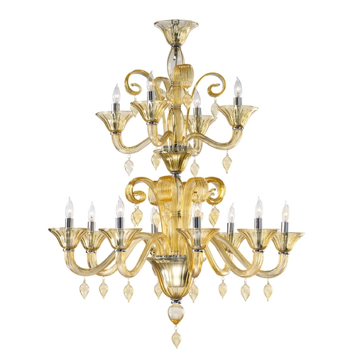Cyan Design Treviso Chrome with Amber Chandelier