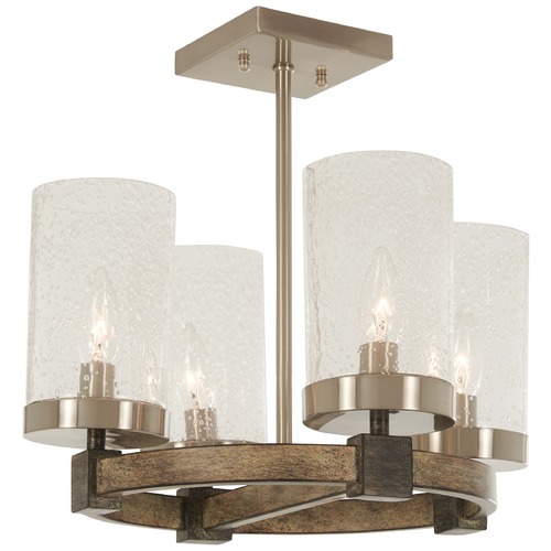 Minka Lavery Bridlewood Stone Grey with brushed Nickel Semi-Flush Mount by Minka Lavery 4637-106