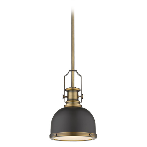 Z-Lite Melange Bronze & Heritage Brass Mini Pendant by Z-Lite 725MP-BRZ+HBR