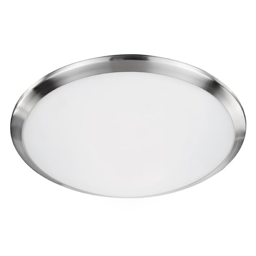 Modern Brushed Nickel LED Flush Mount with White Shade 3000K 750LM by Kuzco Lighting