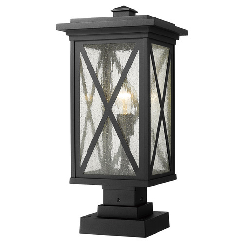 Z-Lite Brookside Black Post Light by Z-Lite 583PHBS-SQPM-BK