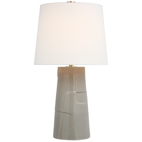 Visual Comfort Signature Collection Barbara Barry Braque Debossed Lamp in Shellish Gray by Visual Comfort Signature BBL3622SHGL