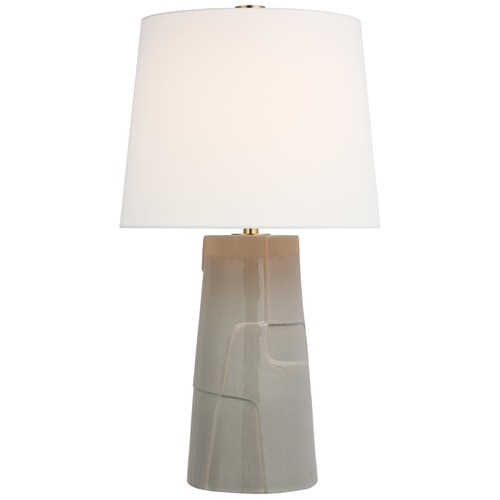 Barbara Barry Braque Debossed Lamp in Shellish Gray by Visual Comfort Signature