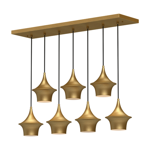 Alora Lighting Emiko Brushed Gold Multi-Light Pendant with Bell Shade