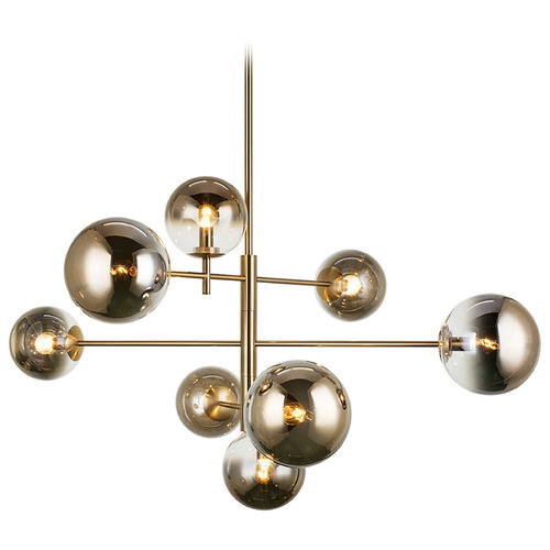 Matteo Lighting Averley Aged Gold Brass Chandelier