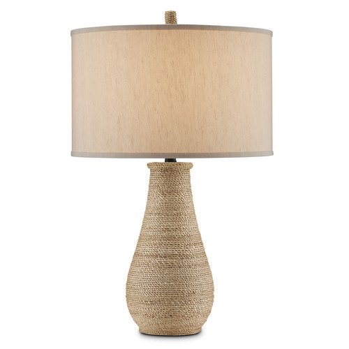 Currey and Company Joppa Natural Abaca Rope Table Lamp with Drum Shade