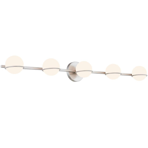 Justice Design Centric 5-Light Bath Bar Nickel Opal