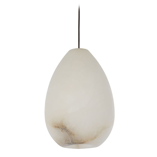 Alina Alabaster Small Pendant in Antique Brass by VC Modern
