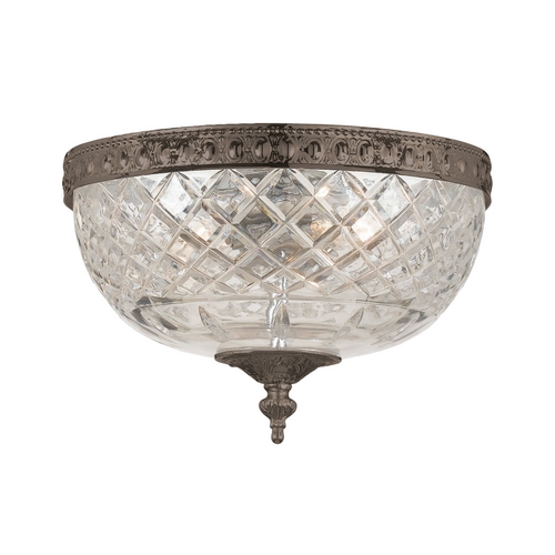 Flushmount Light with Clear Glass in English Bronze Finish