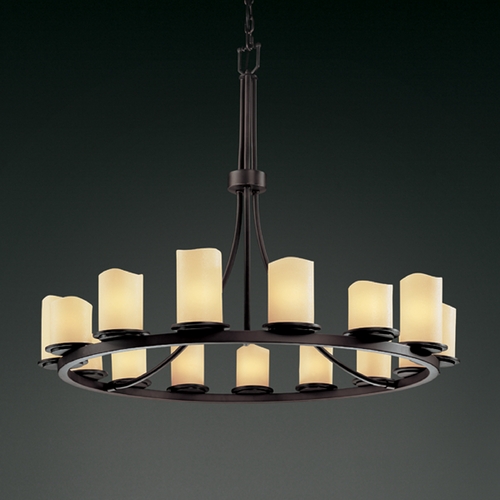 Justice Design Group Justice Design Candlearia 15-Light Chandelier in Dark Bronze CNDL-8715-14-CREM-DBRZ